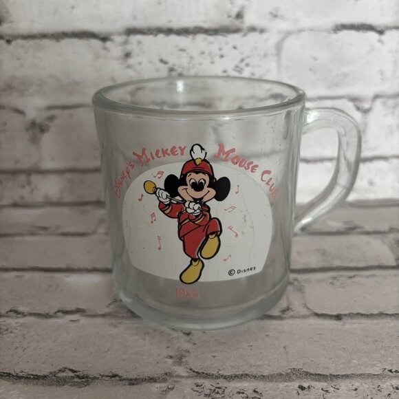 Vintage 1955 Disney Mickey Mouse Club Glass 8oz - Picture 1 of 2